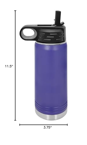 Polar Camel 40 oz Stainless Steel Water Bottle with Flip Top Lid and Straw (Purple) - color: Purple