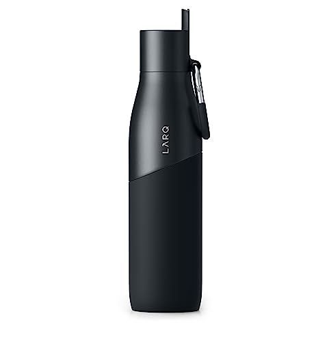 LARQ Bottle Movement Filtered - Lightweight Non-Insulated Stainless Steel Water Bottle BPA Free with Nano Zero Technology and Long-Lasting Filters, Black/Onyx, 32oz - color: Black/Onyx, size: 32 Ounces