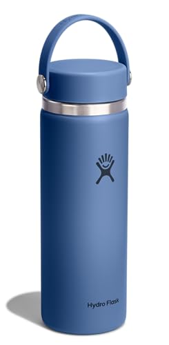 Hydro Flask Water Bottle - Insulated Stainless Steel - Wide Mouth Flex Lid, Non Spill, Leakproof and Refillable in 20 Oz Harbor Blue - color: HARBOR BLUE, style: 20 Oz