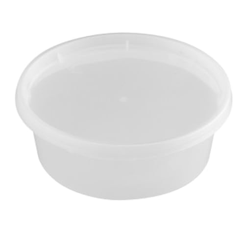 [8oz-20 Sets Plastic Deli Containers with Lids - BPA Free Clear Soup Containers with Airtight Lids, Leak Resistant Food Storage for Meal Prep, Stackable/Microwave/Dishwasher/Freezer Safe