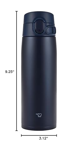 Zojirushi SM-VA60-AD Water Bottle, One-Touch Stainless Steel Mug, Seamless, 20.3 fl oz (600 ml), Navy - color: Navy Blue, size: 20 Ounces