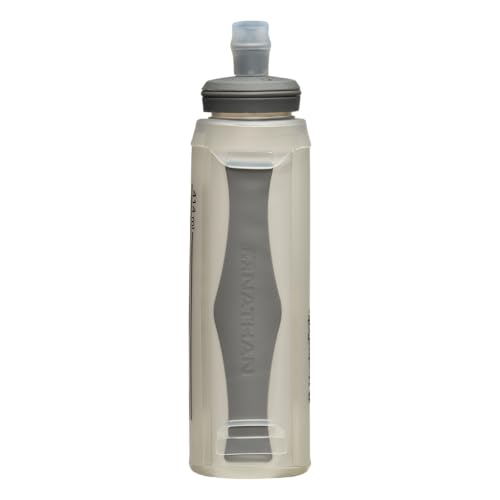 Nathan Pinnacle 14 oz Soft Flask Handheld Water Bottle, BPA-Free with Bite Valve, Black, OSFM - color: Black, style: 14oz