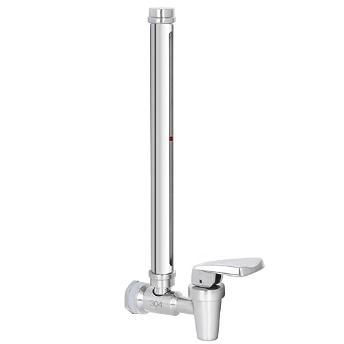 304 Stainless Steel Sight Glass Spigot, Compatible with Universal Gravity-Fed Water Filtration Systems, Clear Water Level View, Stainless Steel Handle - style: 7" Complete