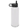 Polar Camel 40 oz Stainless Steel Water Bottle with Flip Top Lid and Straw (White) - color: White