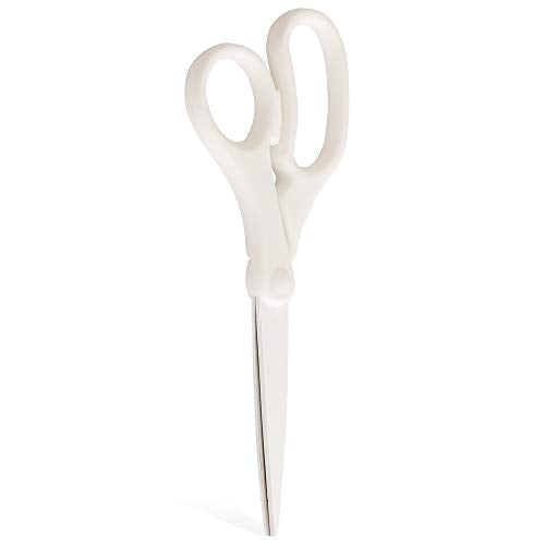 JAM PAPER Multi-Purpose Precision Scissors - 8 Inch - White - Ergonomic Handle & Stainless Steel Blades - Sold Individually - color: White, size: Standard (8 Inch)