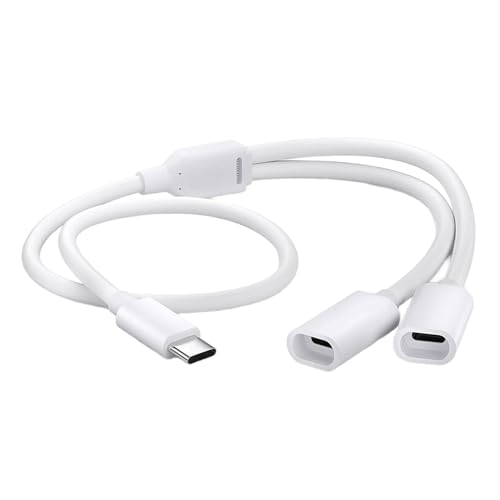 Type C Splitter Cable for Solar Security Camera – 5v / 2a Fast Charging, Weatherproof PVC Double Board Connector, Outdoor Camera Power Cable