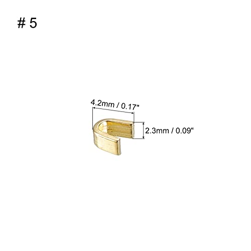 uxcell 40Pcs Zipper Slider Retainers, #5 U Shape Top Stoppers for Bags Coats Jackets Closed-end Zippers Replacing, Gold Tone - color: Gold Tone, size: #5