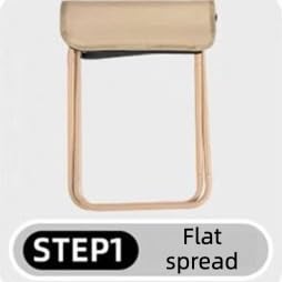 Portable Folding Camp Stool Lightweight Foldable Camping Stool Collapsible Backpacking Travel Fishing Stool Chair, Compact Folding Seat Collapsible Purse Chair(Khaki) - color: Khaki
