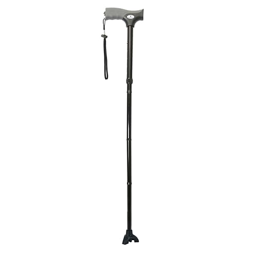 FSA/HSA Eligible, Vaunn Medical Easy Grip Height Adjustable Folding Cane/Walking Stick with Strap/Pouch- Compact, Portable, and Safe Walking Assistant- Non-Slip Grip Handle- Men, Women, Elderly - style: Tripod Tip