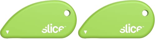 Slice Micro Ceramic Blade, Safety Cutter, Finger Friendly, Cuts Blister Packaging, Paper & Ideal for Outline Trims of Shapes or Coupons (Pack of 2) - color: Green, size: Single Cutter (Pack of 2)