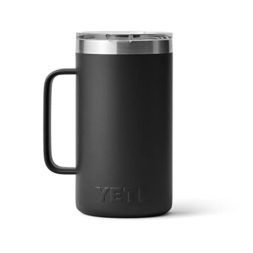 YETI Rambler 24 oz Mug, Vacuum Insulated, Stainless Steel with MagSlider Lid - color: Black