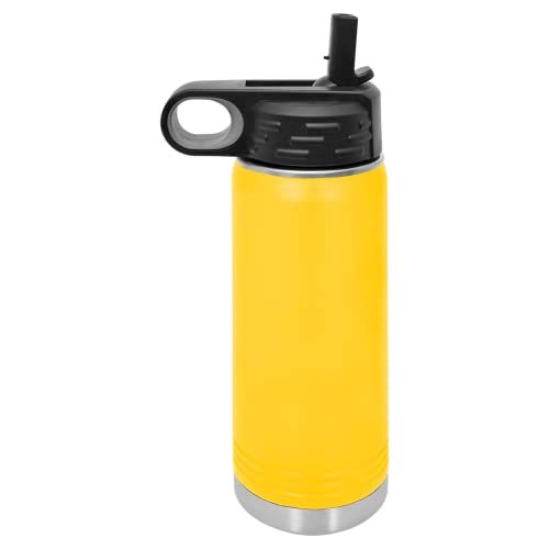 Polar Camel 40 oz Stainless Steel Water Bottle with Flip Top Lid and Straw (Yellow) - color: Yellow
