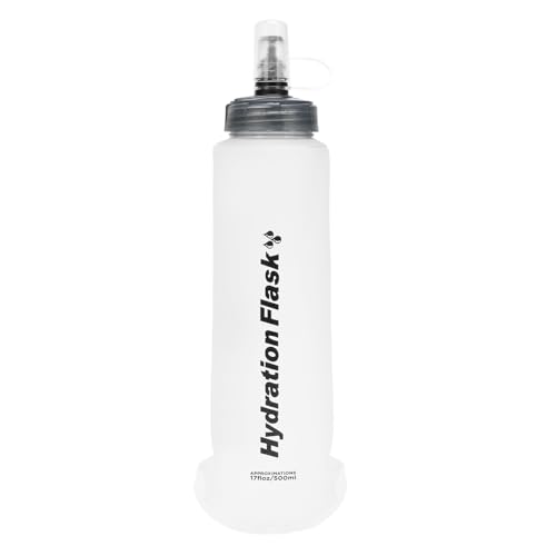 TRIWONDER TPU Collapsible Flask BPA-Free Soft Folding Water Bottles for Hydration Pack - Ideal for Running Hiking Cycling Climbing (500ml/16.9oz - White) - color: 500ml/16.9oz - Y - White