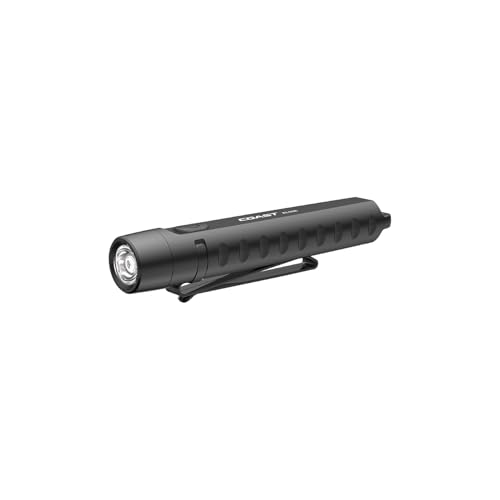 Coast KL50R 400 Lumen USB-C Rechargeble LED Pocket Flashlight, Mini-Flood & Fixed, Hat-Clip, IP54 Water Resistant