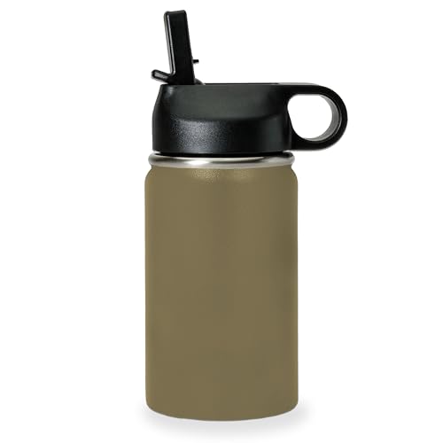 LaserGram Personalized 12oz Water Bottle, Soccer Player Man (Camo Green) - color: Camo Green, size: 12 Ounces