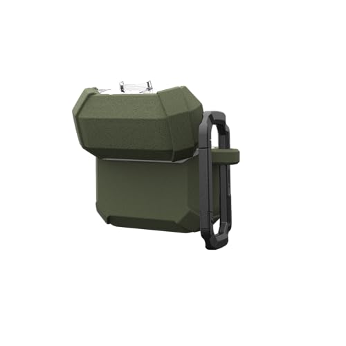 URBAN ARMOR GEAR UAG Designed for AirPods (4th Gen, 2024) Protective Case with Lock Plasma, Rugged Hard Shell Military Grade Protective Cover with Secure Lock & Detachable Carabiner Clip, Olive Drab - color: Olive Drab