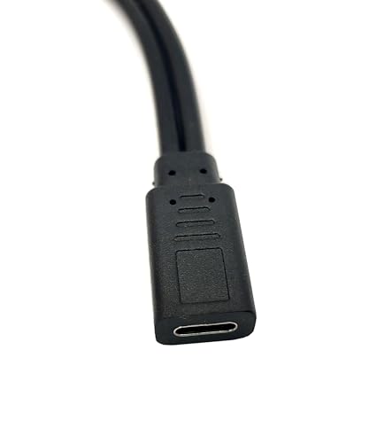 USB C Splitter Charge Cable,1 Feet USB Type C 1 Female to 2 Dual Male Y Splitter Extension Charging Cable(Only for Charging,Can't Transmit Data) - color: Type C female to 2*Type C male