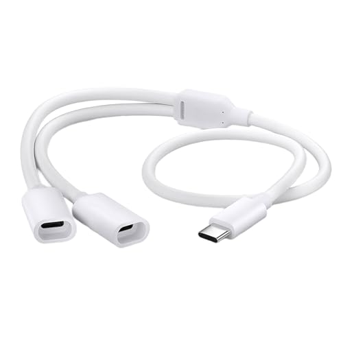 Type C Splitter Cable for Solar Security Camera – 5v / 2a Fast Charging, Weatherproof PVC Double Board Connector, Outdoor Camera Power Cable