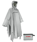 Andake Waterproof Rain Poncho for Adults Unisex,230T Ripstop Polyester,Raincoat Gear with Transparent Viewing Window Outdoors - color: Grey