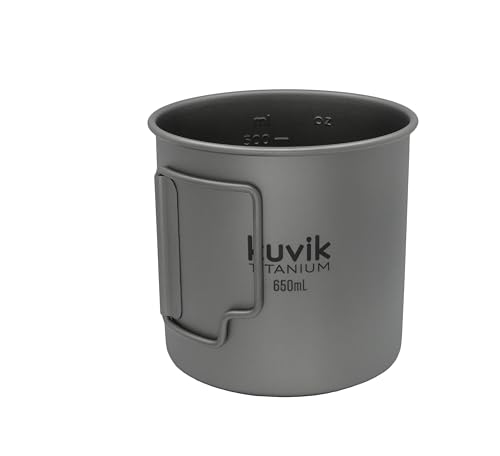 Kuvik Titanium Pot with Lid 650ml (22 oz) - Ultralight and Compact Pot
