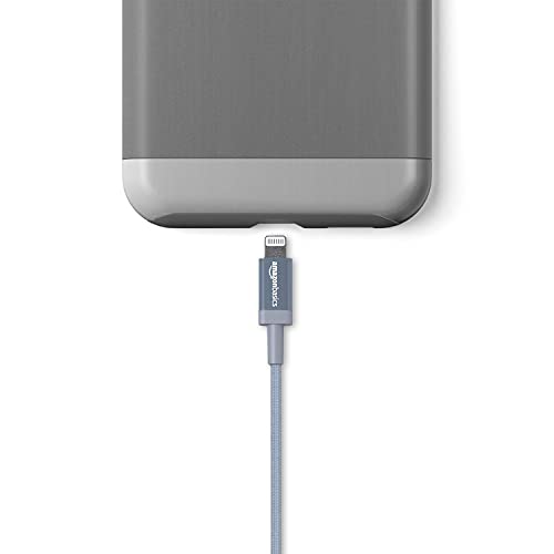 Amazon Basics USB-A to Lightning Cable, Apple MFi Certified, Nylon Braided Cord, Fast Charger for iPhone 14 13 12 11 X Xs Pro, Pro Max, Plus, iPad, 6 Foot, Dark Gray - color: Dark Gray, size: 6 Feet, style: 1-Pack
