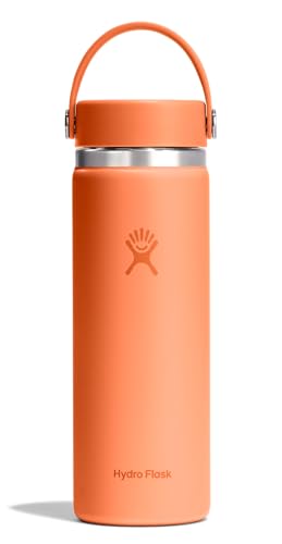 Hydro Flask Water Bottle - Insulated Stainless Steel - Wide Mouth Flex Lid, Non Spill, Leakproof and Refillable in 20 Oz Nectar Orange - color: Nectar Orange, style: 20 Oz