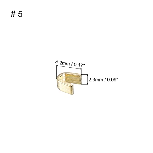 uxcell 40Pcs Zipper Slider Retainers, #5 U Shape Top Stoppers for Bags Coats Jackets Closed-end Zippers Replacing, Light Golden - color: Light Golden, size: #5