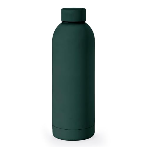 NOBL Stainless Steel Water Bottle, 17 Oz Leak Proof Thermos, Forest Green | Double Wall Vacuum Insulation Keeps Drinks Cold 24 Hrs, Hot 12 Hrs, Sealed, 500 Ml, Fits Carry-on Cup Holder - color: Forest Green