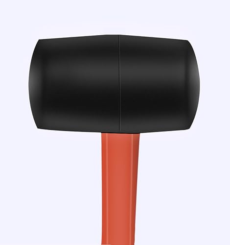 Rubber Hammer with Shock Absorbing Fibre Handle, 12 Oz Mallet for Camping, Floor Installation, Tent Stakes, Home Decoration(12 oz)
