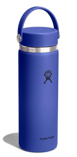Hydro Flask Water Bottle - Insulated Stainless Steel - Wide Mouth Flex Lid, Non Spill, Leakproof and Refillable in 20 Oz Capri Blue - color: CAPRI BLUE, style: 20 Oz