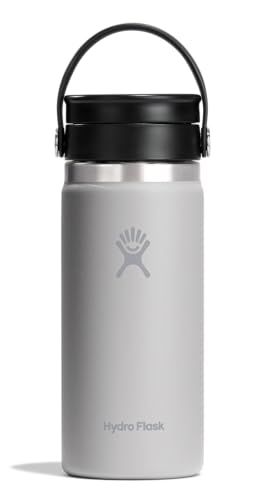Hydro Flask Flex Sip Coffee Tumbler – Insulated Stainless Steel, Non Spill, Leak Proof Travel Coffee Cup 16 Oz Birch Gray - color: BIRCH, style: 16 Oz