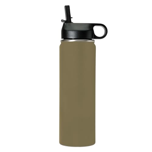 LaserGram Personalized 20oz Water Bottle, Soccer Player Man (Camo Green) - color: Camo Green, size: 20 Ounces