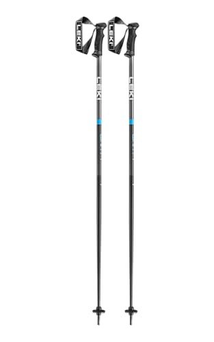 LEKI QNTM Ski Poles - color: Black-Llight Anthracite-Cyan, size: 135 cm