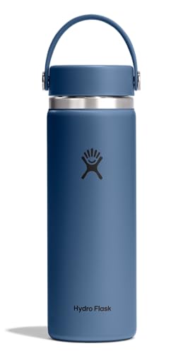 Hydro Flask Water Bottle - Insulated Stainless Steel - Wide Mouth Flex Lid, Non Spill, Leakproof and Refillable in 20 Oz Harbor Blue - color: HARBOR BLUE, style: 20 Oz