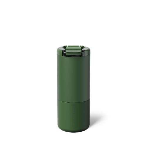 BrüMate Strova 18oz 100% Leakproof Insulated Coffee Mug | Ceramic-Lined Interior | Built-In Silicone Sleeve for Travel | Locking Flip Lid (OD Green) - color: OD Green