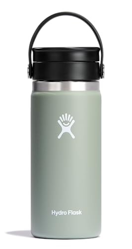 Hydro Flask Water Bottle - Insulated Stainless Steel - Wide Mouth Flex Sip Lid, Non Spill, Leakproof and Refillable in 16 Oz Agave - color: AGAVE, style: 16 Oz