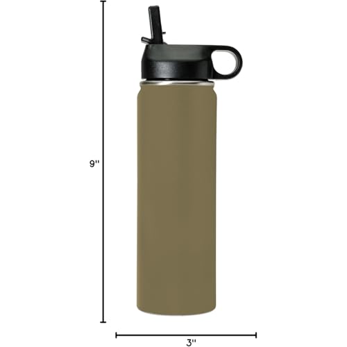 LaserGram Personalized 20oz Water Bottle, Soccer Player Man (Camo Green) - color: Camo Green, size: 20 Ounces