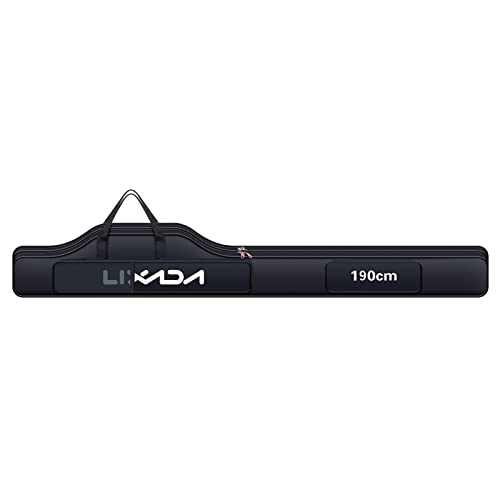 Lixada Fishing Rod Case, Portable Folding Fishing Rod Case Fishing Pole Reel Storage Bag Fishing Gears Organizer - size: 190cm