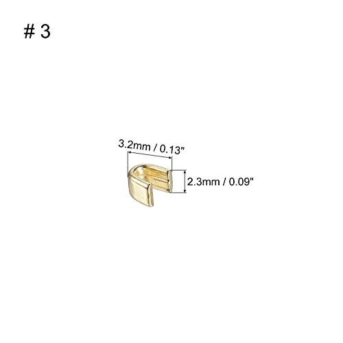 uxcell 40Pcs Zipper Slider Retainers, #3 U Shape Top Stoppers for Bags Coats Jackets Closed-end Zippers Replacing, Light Golden - color: Light Golden, size: #3