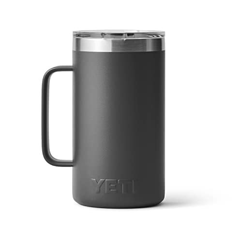 YETI Rambler 24 oz Mug, Vacuum Insulated, Stainless Steel with MagSlider Lid - color: Charcoal