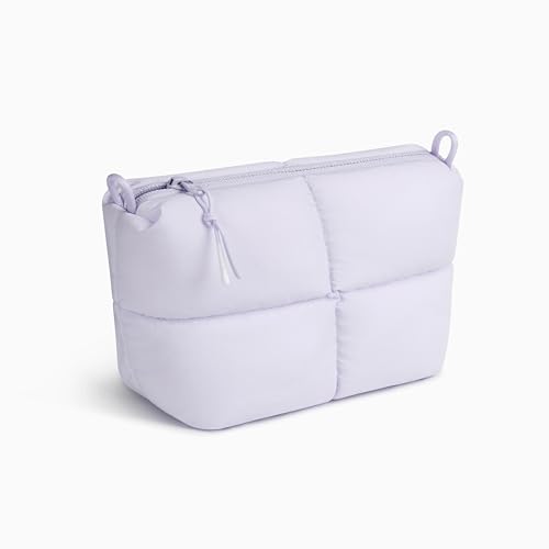 Comfyable Puffy Electronics Organizer Travel Case, Cute Tech Pouch for Women Men, Cable Storage Bag for Charger, Phone, Power Bank, Cord, Compact Tech Accessories Pouch, Lavender - color: Lavender