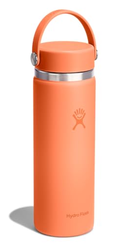 Hydro Flask Water Bottle - Insulated Stainless Steel - Wide Mouth Flex Lid, Non Spill, Leakproof and Refillable in 20 Oz Nectar Orange - color: Nectar Orange, style: 20 Oz
