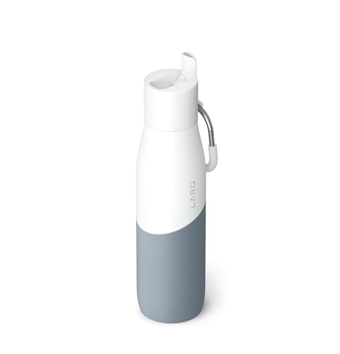 LARQ Bottle Movement Filtered - Lightweight Non-Insulated Stainless Steel Water Bottle BPA Free with Nano Zero Technology and Long-Lasting Filters, White/Pebble, 32oz - color: White / Pebble, size: 32 Ounces