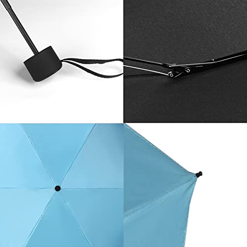 GAOYAING Compact Travel Umbrella with Case Sun&Rain Lightweight Small and Compact Suit for Pocket 34 Inches - color: Sky Blue, size: 34 Inches