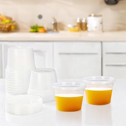 TashiBox 50 Sets 16 Oz Plastic Deli Containers with Lids - Food Storage Containers with Lids - Clear Airtight Meal Prep Containers, BPA Free, Stackable, Leakproof, Microwave and Freezer Safe - size: 16 oz - 50 Containers & Lids