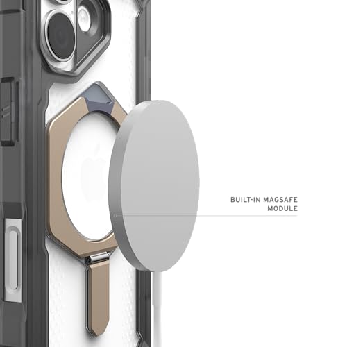 URBAN ARMOR GEAR UAG Designed for iPhone 17 Case with Kickstand Plasma XTE - Compatible with MagSafe Transparent Military Grade Protective Cover, Ash/Titanium - color: Plasma XTE - Ash/Titanium