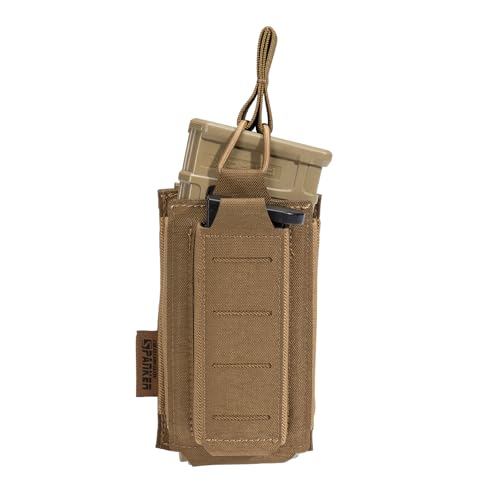 EXCELLENT ELITE SPANKER Tactical Open-Top Single/Double/Triple Molle Mag Pouch for Pistol Mag Pouch Tactical Bag Accessories Holder - color: Coyote Brown
