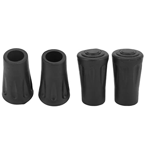 Hiking Pole Tips, 12Mm / 0.5In Non Slip Easy to Install 4 Tip Protectors for Trekking Poles