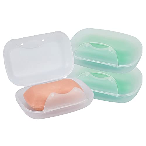 Travel Soap Holder Bar Soap Dish Shower Soap Saver Case Container Box for Bathroom Camping Gym Vonpri (Transparent 3pack) - color: Transparent