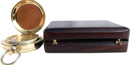 Brass Compass Gift – Push Button Compass Keepsake Gift for Son, Boys, Men, Graduation Gift, Birthday Gift Idea, Inspirational Motivational Gift for Him, Unique Gift Idea, Collectible Desk Decor - style: Brass Compass Gift – Classic Edition 1